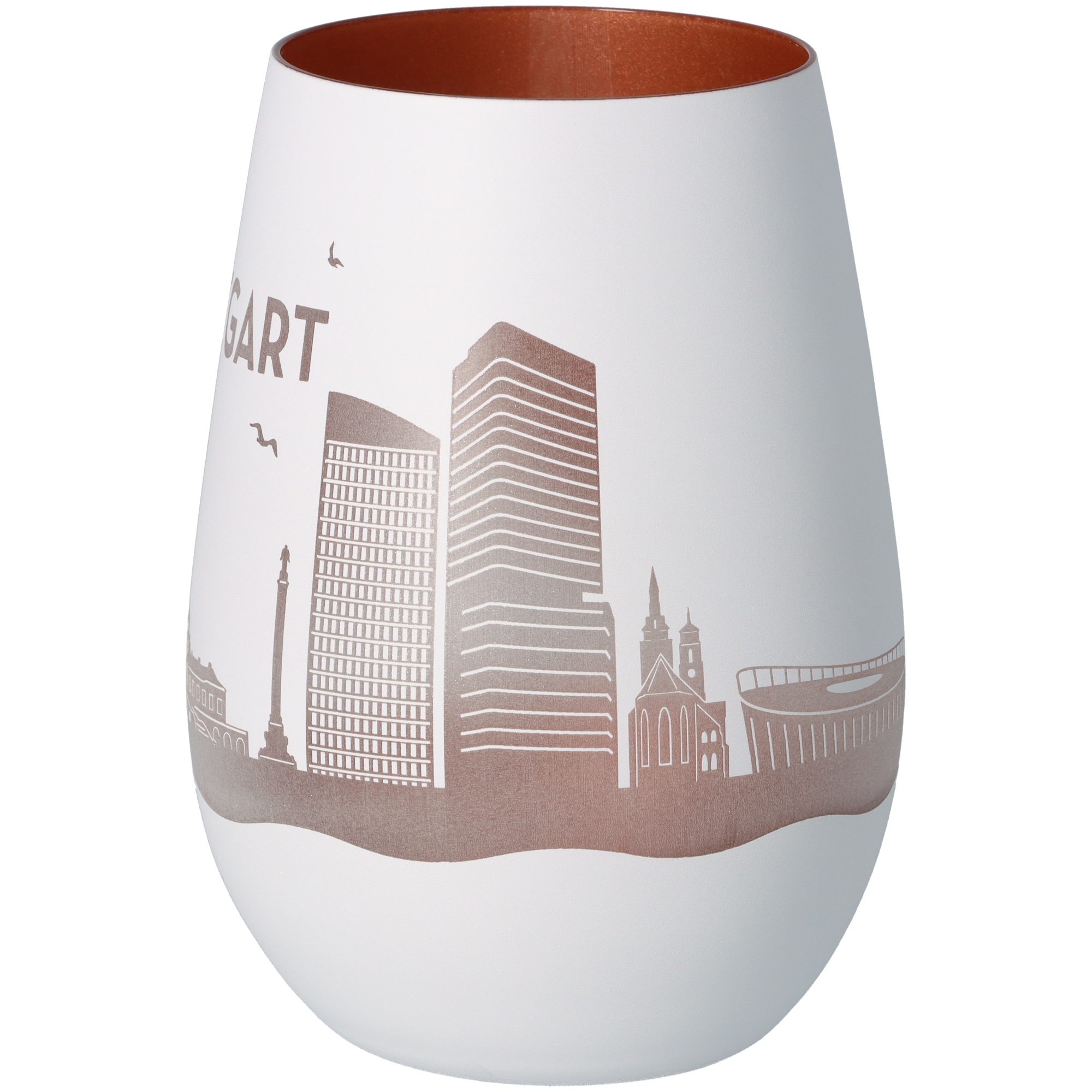 Windlicht Skyline Stuttgart Weiß/Bronze Windlicht Skyline Stuttgart Weiß/Bronze