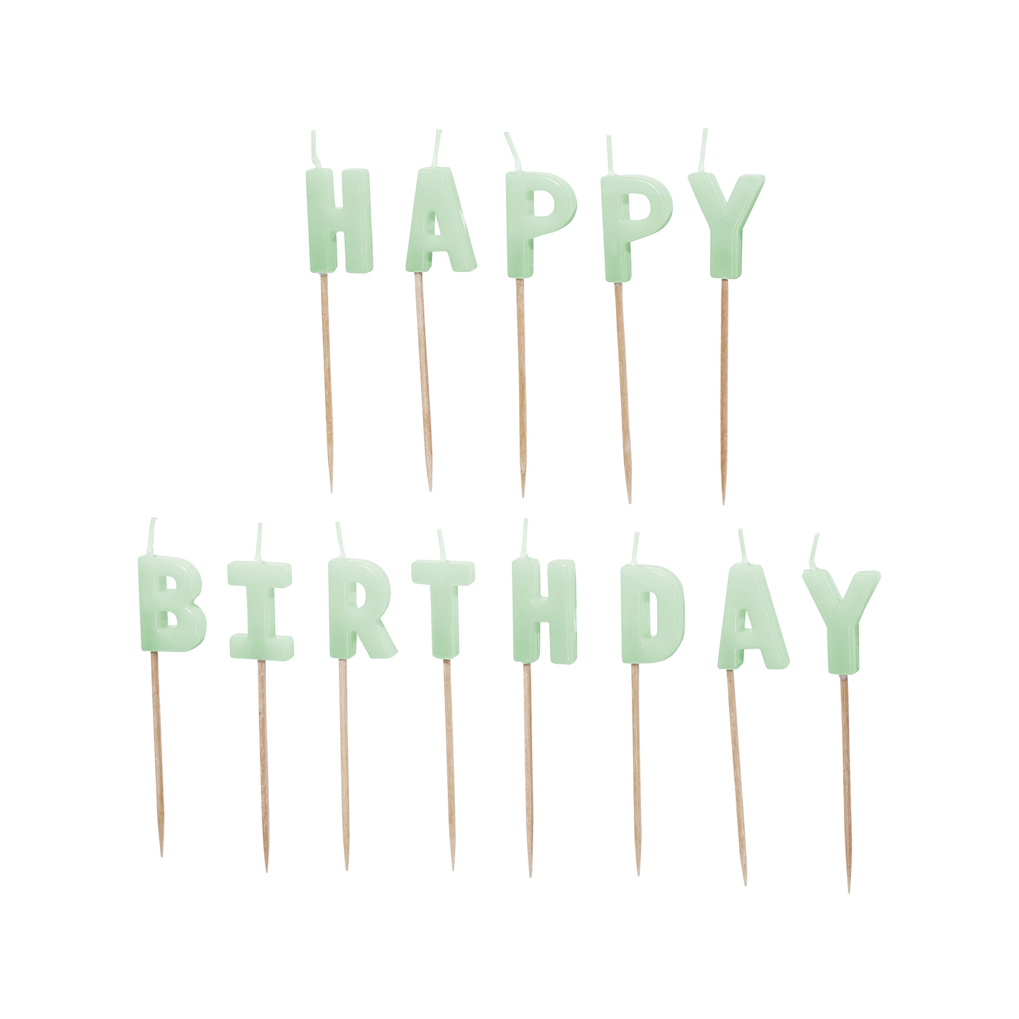 Geburstagskerzen "Happy Birthday" Hellgrün
