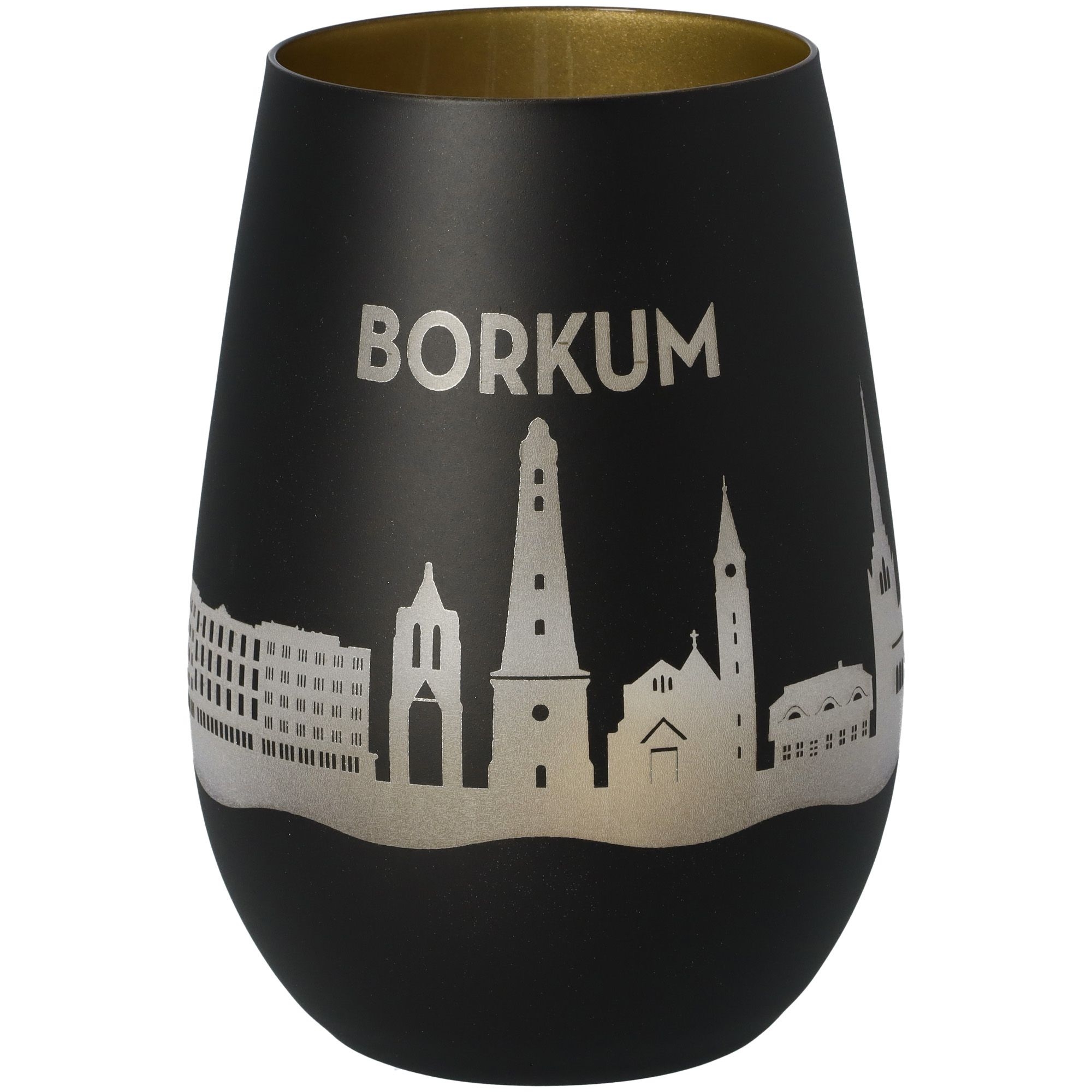 Windlicht Skyline Borkum Schwarz/Gold Windlicht Skyline Borkum Schwarz/Gold
