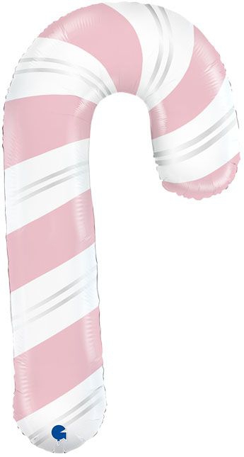 Folienballon Zuckerstange - Rosa / Weiß 90cm
