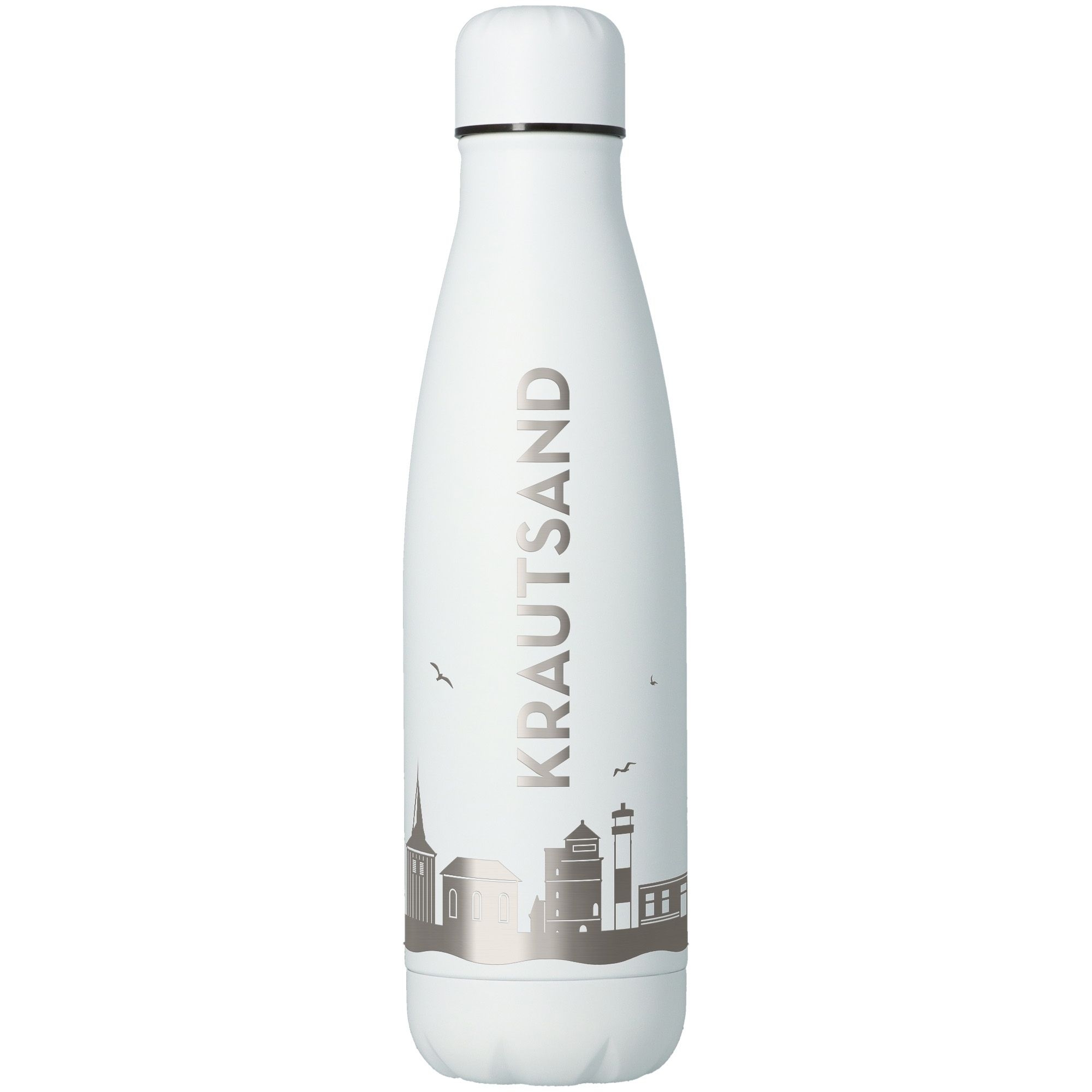 Trinkflasche Skyline Krautsand Weiß 500ml Flasche, Wasserflasche, Shaker
