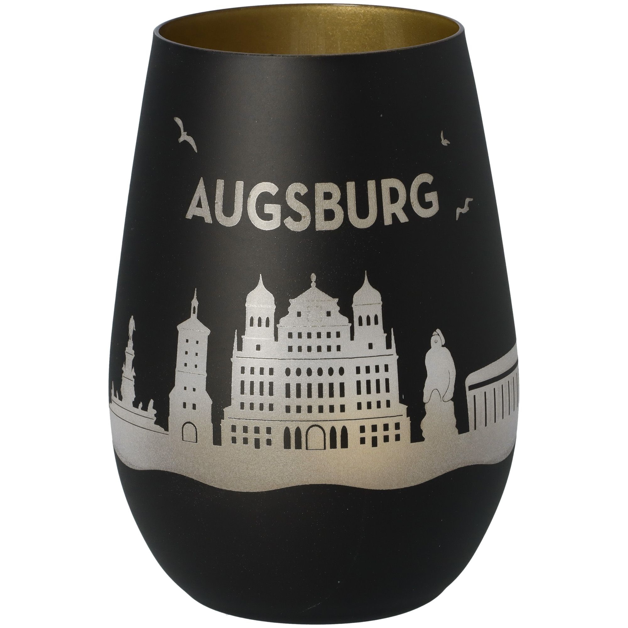 Windlicht Skyline Augsburg Schwarz/Gold Windlicht Skyline Augsburg Schwarz/Gold
