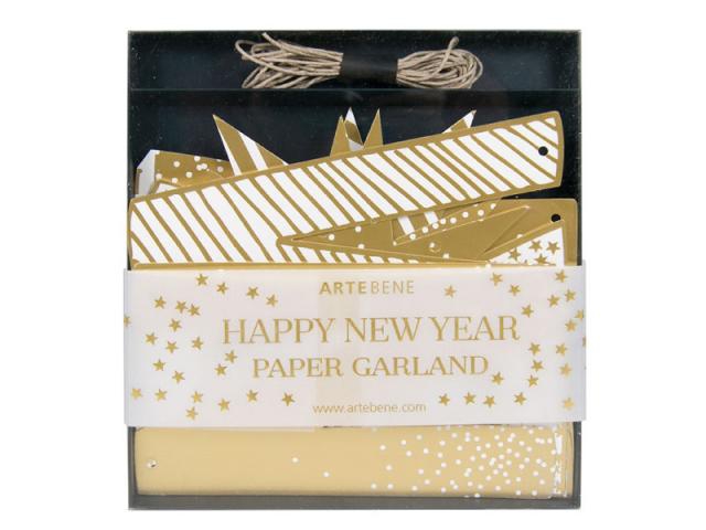 Goldene Papiergirlande Happy New Year Goldene Papiergirlande Happy New Year
