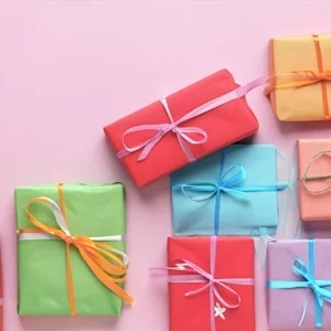 Geschenkpapier, Präsentverpackung, Paketschnur, Geschenkbox, Bunte Geschenke