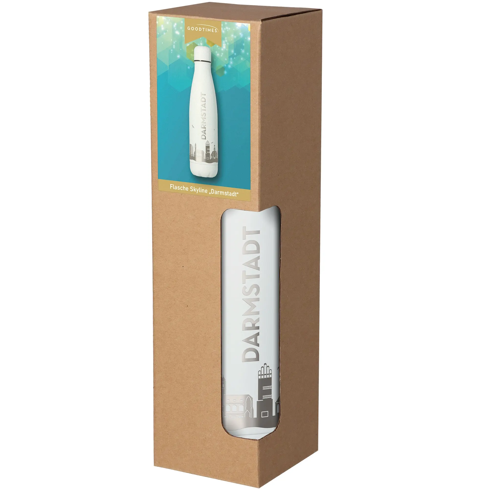 Trinkflasche Skyline Darmstadt Weiß 500ml