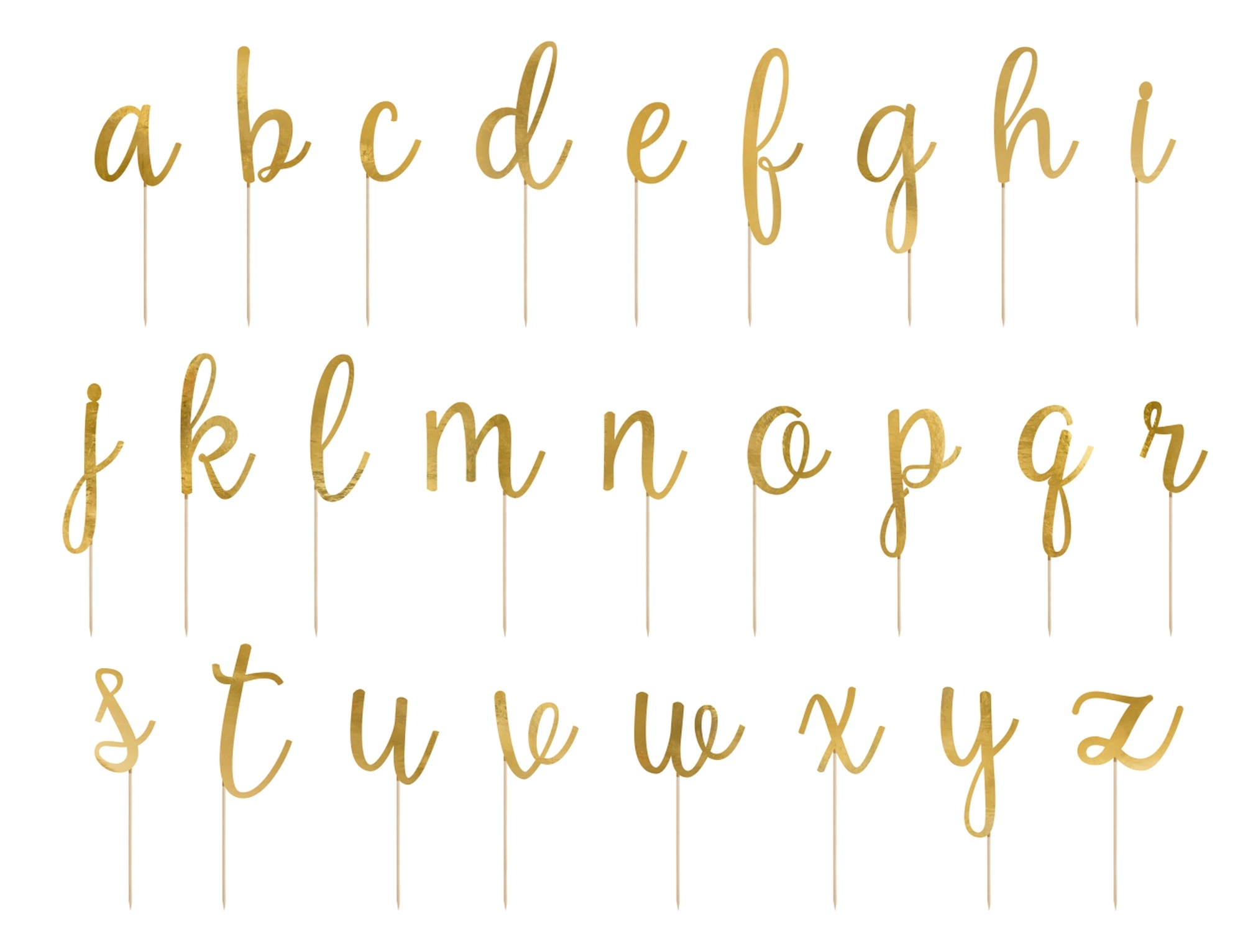 Cake Topper - ABC - Alphabet Gold