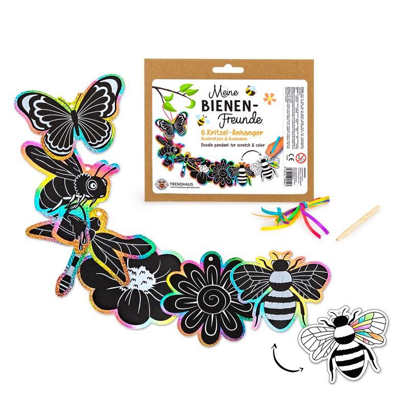 Meine Bienenfreunde - 6 Kritzel Anhänger zum Kratzen und Ausmalen Meine Bienenfreunde - 6 Kritzel Anhänger zum Kratzen und Ausmalen