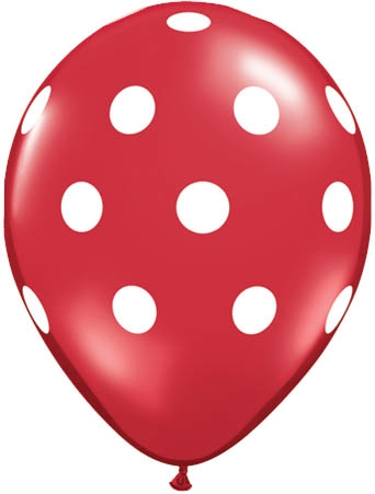 Qualatex Latexballon Big Polka Dots Red Ø 30cm Qualatex Latexballon Big Polka Dots Red Ø 30cm