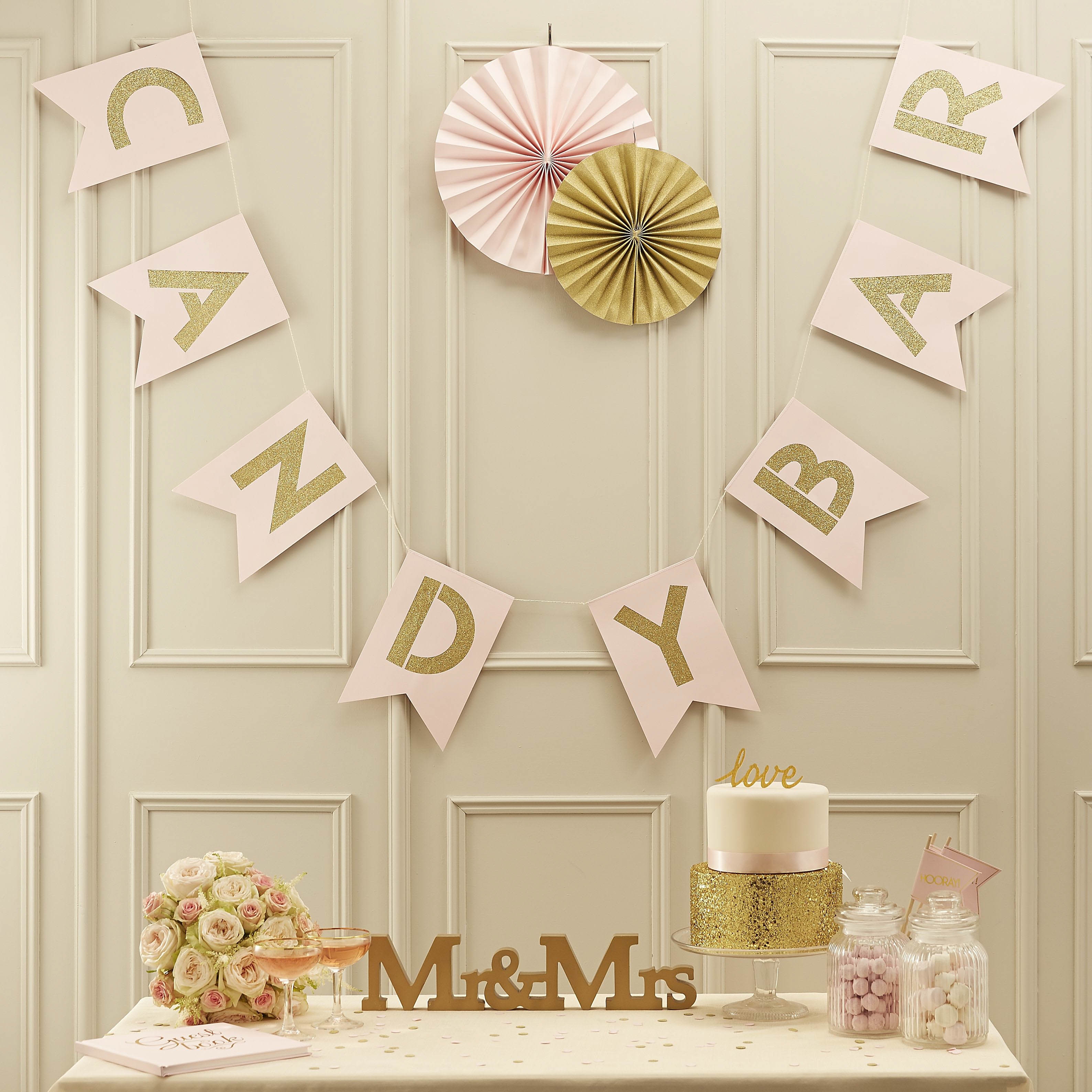 Pastel Perfection - Candy Bar Girlande Rosa & Gold Pastel Perfection - Candy Bar Girlande Rosa & Gold