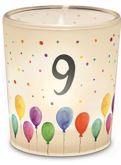 Teelichtglas "9" Teelichtglas "9"
