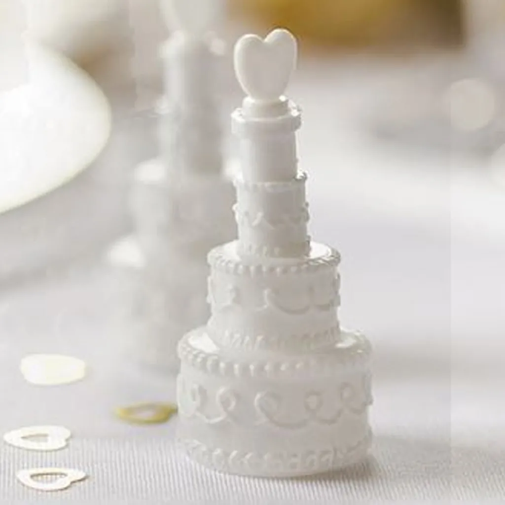 24 Seifenblasen Hochzeitstorte Weiß