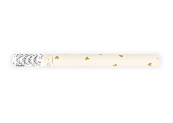 Papier Wurfkonfetti Herzen, Weiß/Gold