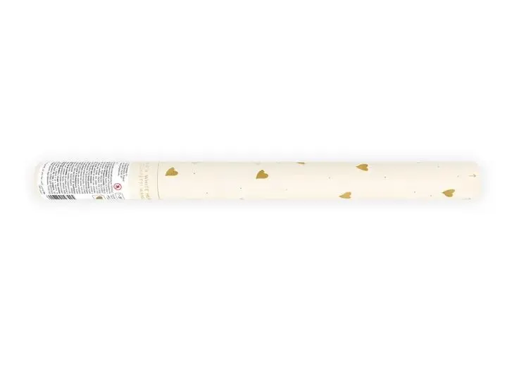 Papier Wurfkonfetti Herzen, Weiß/Gold