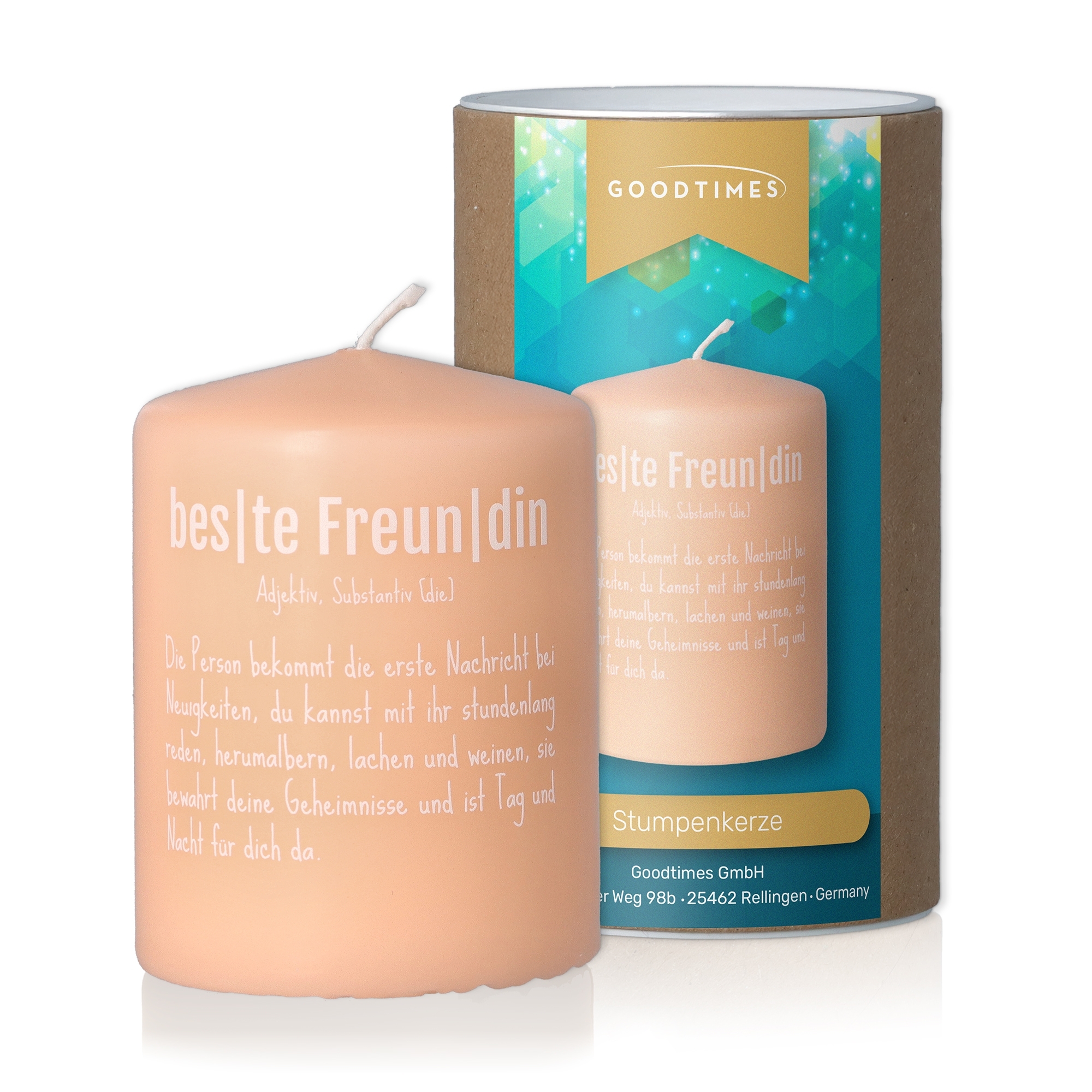 Kerze Peach "Beste Freundin Definition" Kerze