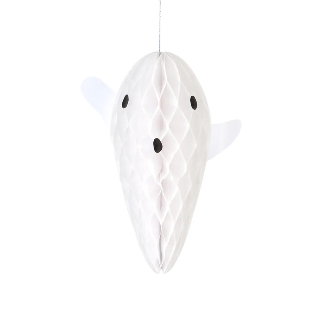 Geister-Glöckchen, Hängedekoration, Papierornament, Spukfreund, Weiß