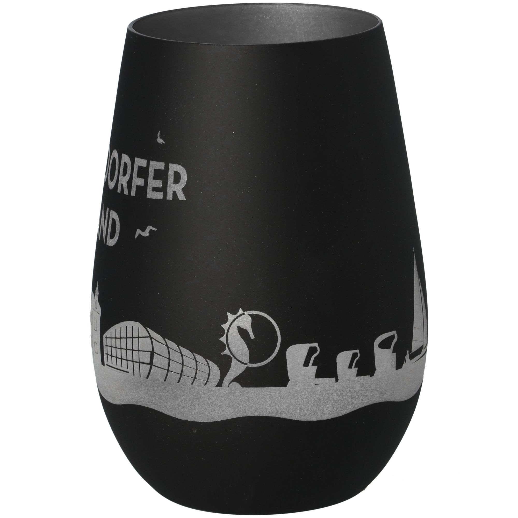 Windlicht Skyline Timmendorfer Strand Schwarz/Silber Windlicht Skyline Timmendorfer Strand Schwarz/Silber