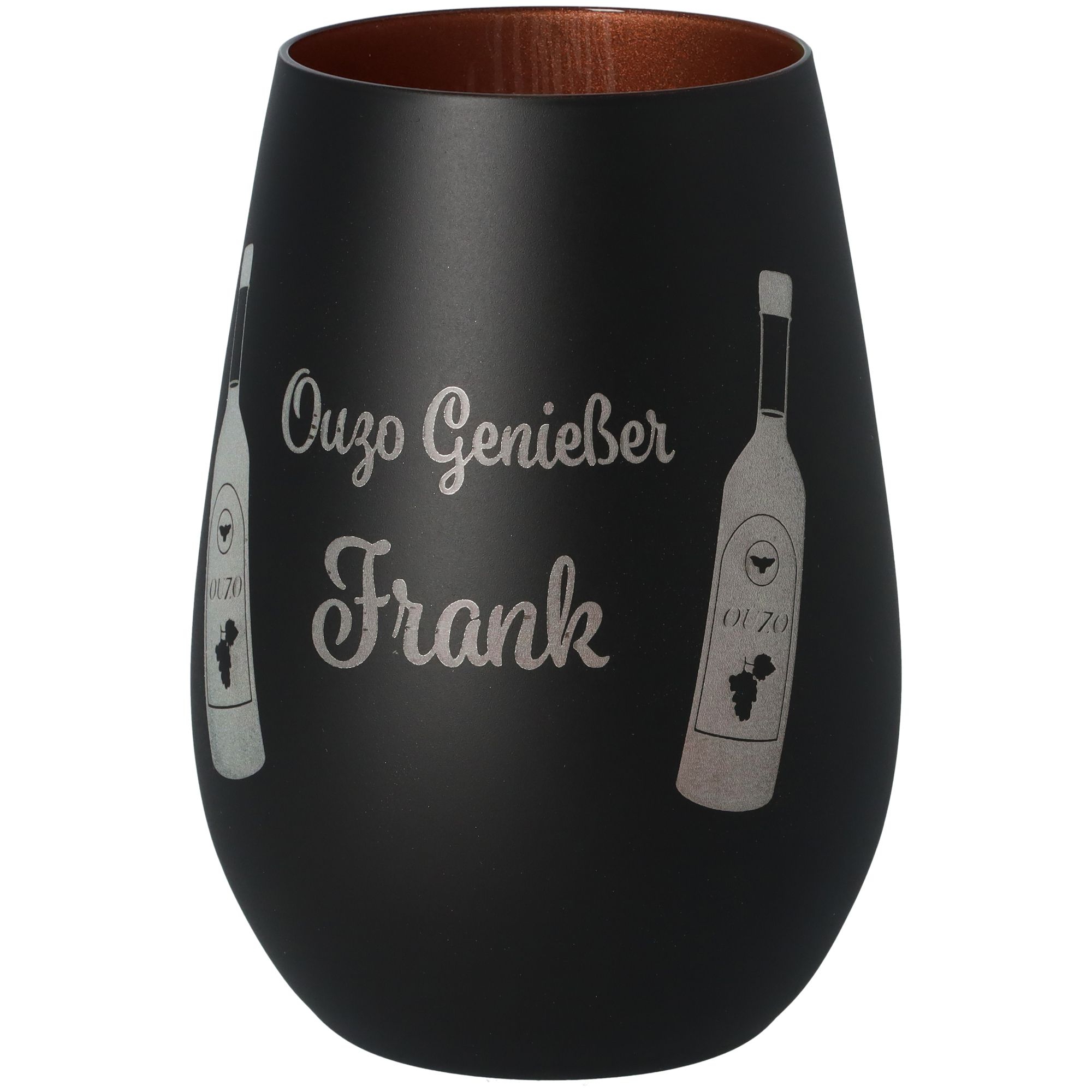 Windlicht Ouzo Genießer "Name" Schwarz/Bronze Windlicht Ouzo Genießer "Name" Schwarz/Bronze
