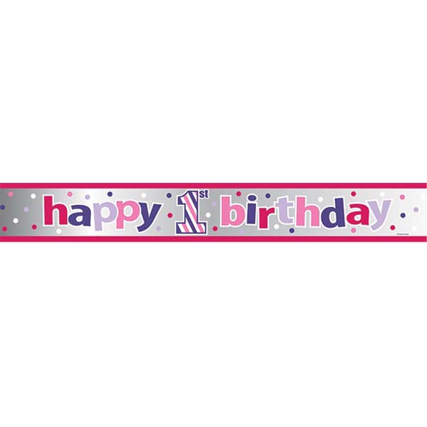 Sweet Stripes Girl - Happy Birthday Banner
