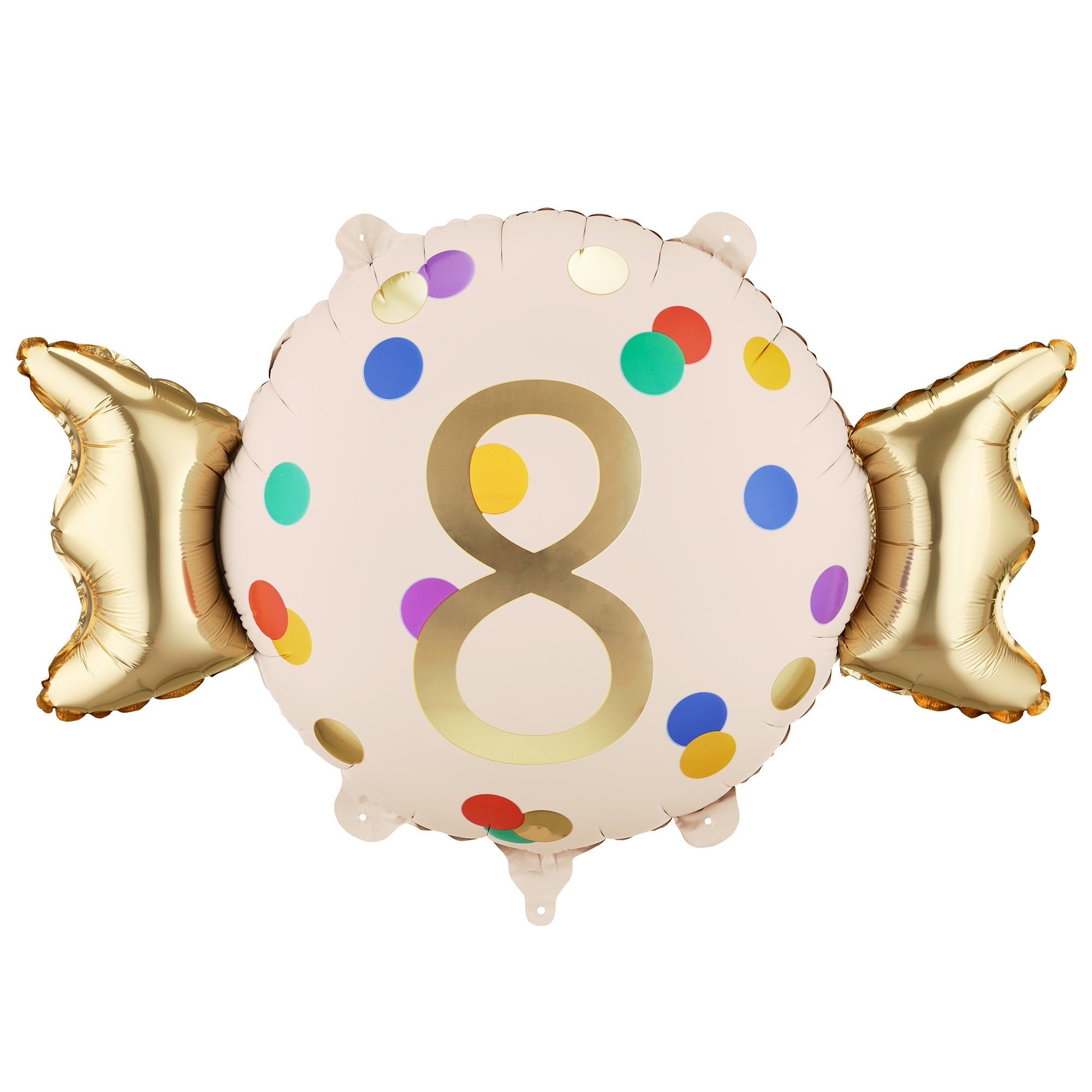 Folienballon Bonbon "8" 60cm balloon, papier, konfetti, acht, rund
