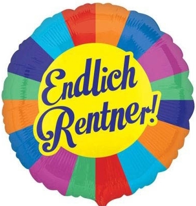 Folienballon Endlich Rentner 45cm Folienballon Endlich Rentner 45cm