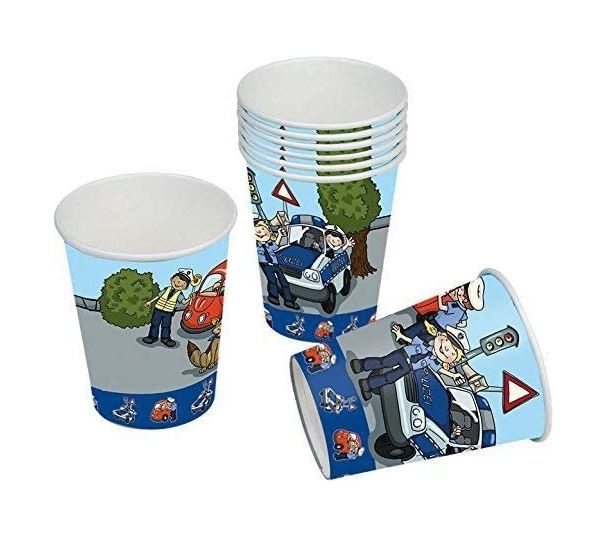 Polizei - 8 Pappbecher