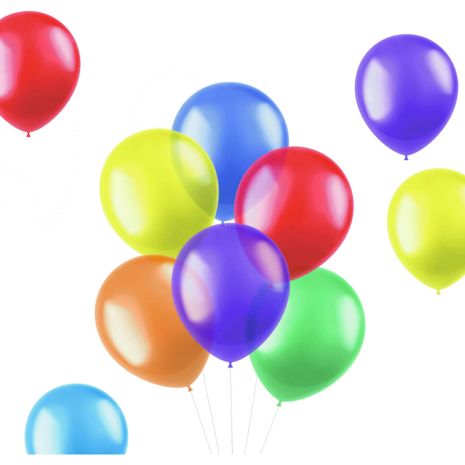 10 Latexballons im Set "Translucent Brights" Ø 33cm