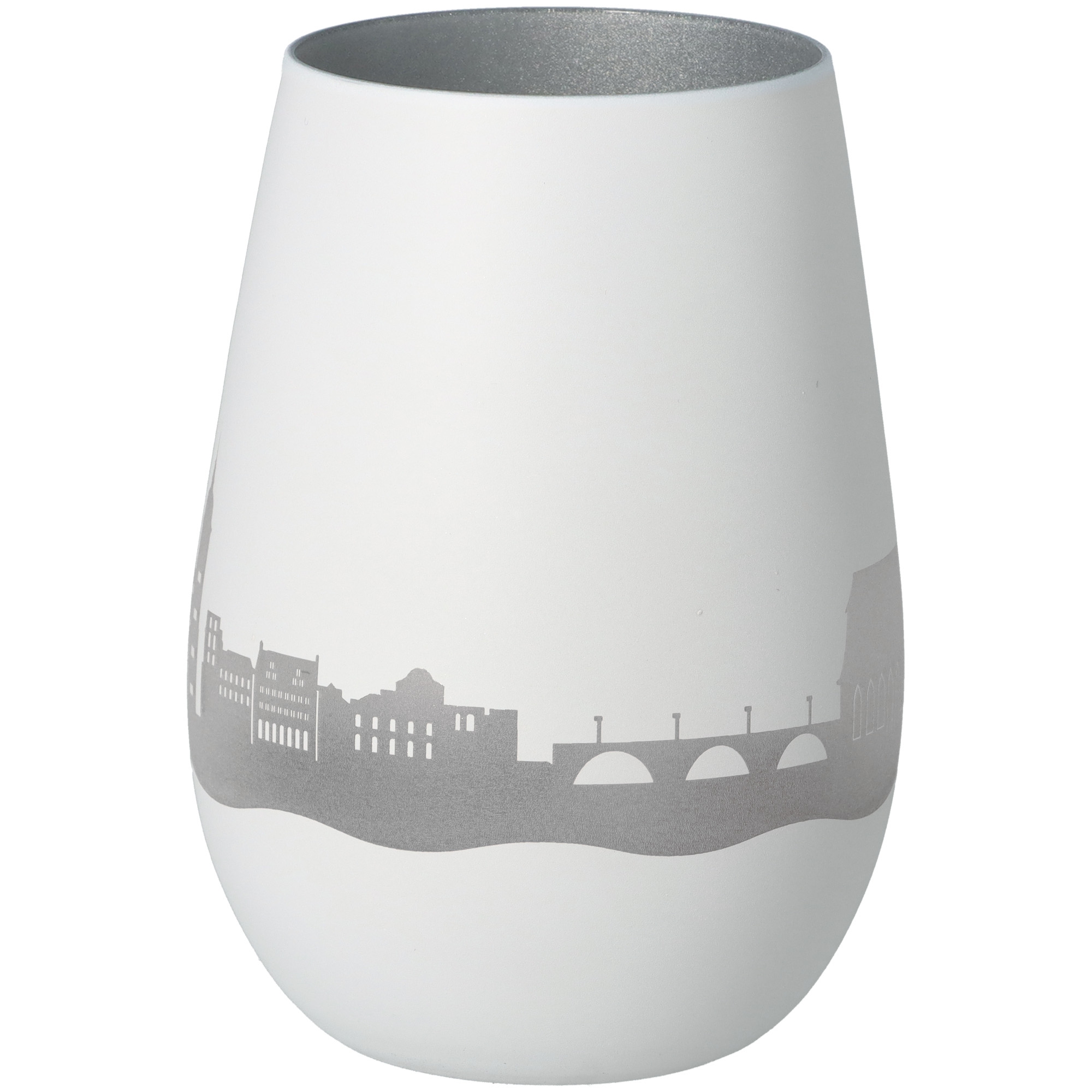Windlicht Skyline Heidelberg Weiß/Silber Windlicht Skyline Heidelberg Weiß/Silber