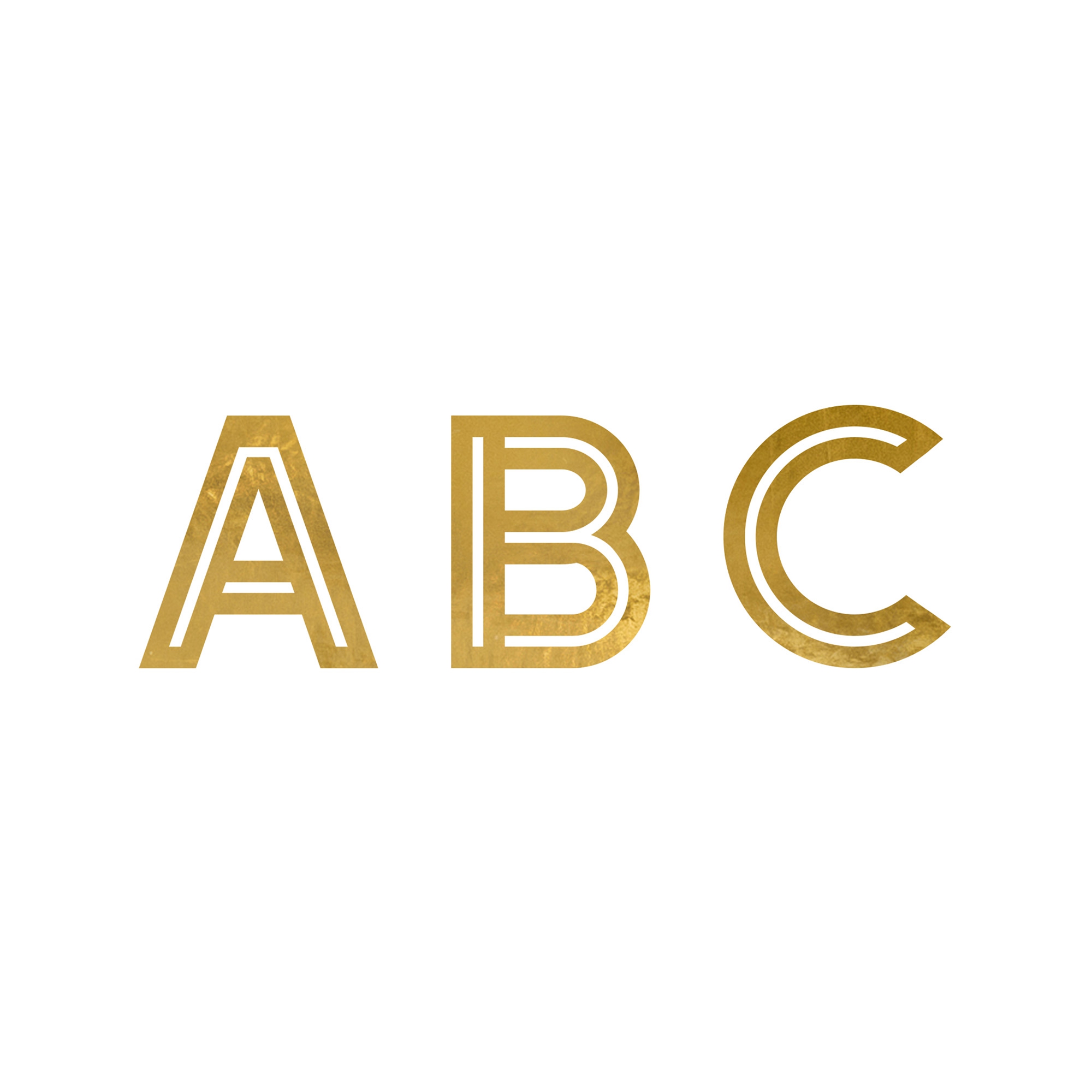Gold Sticker "Alphabet" Logo