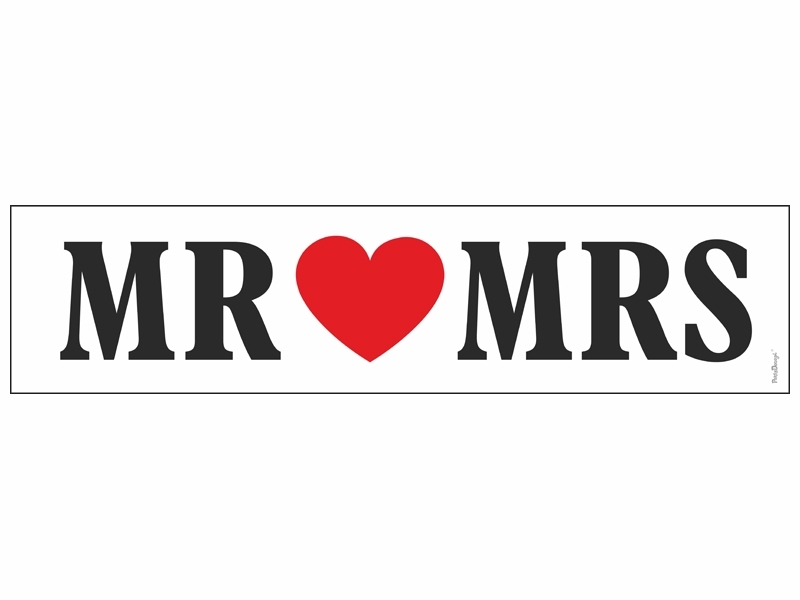 Nummernschild Aufkleber zur Hochzeit "Mr 