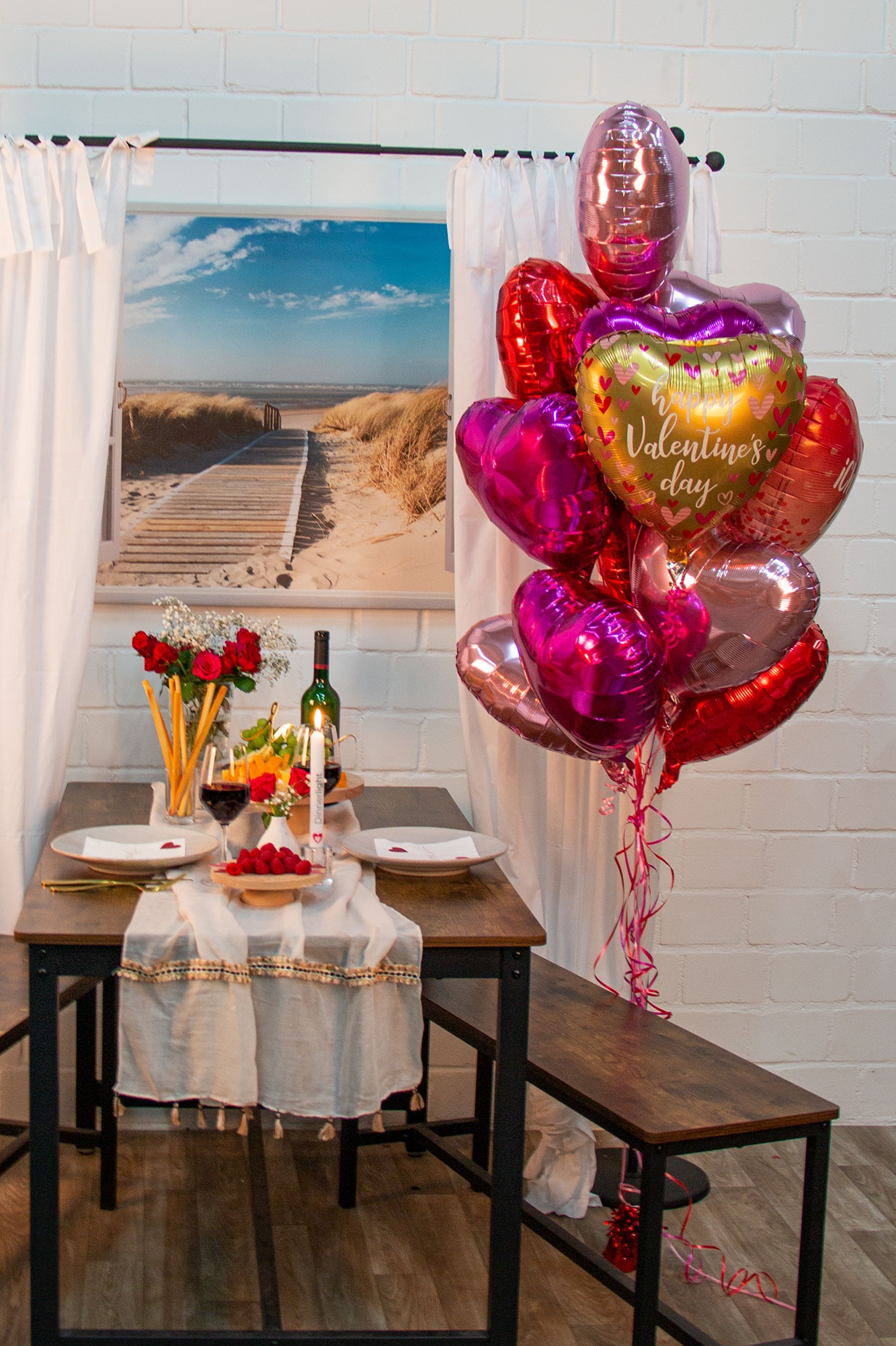 Folienballon "Happy Valentine's Day" Herz 45cm