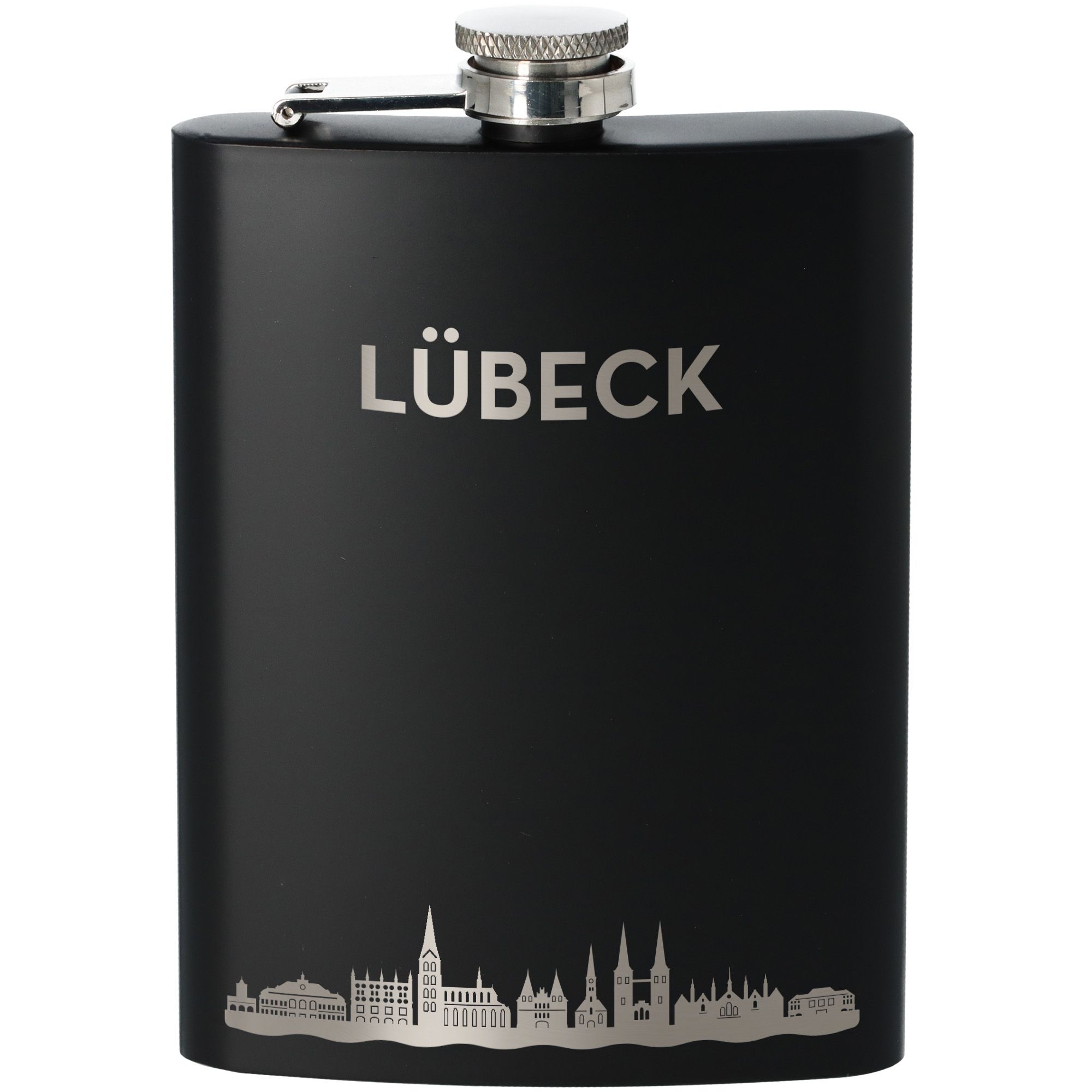 Flachmann Skyline Lübeck Schwarz 235ml