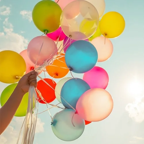 Ballons, Luftballons, Bunte Ballons, Pastellfarben, Heliumballons