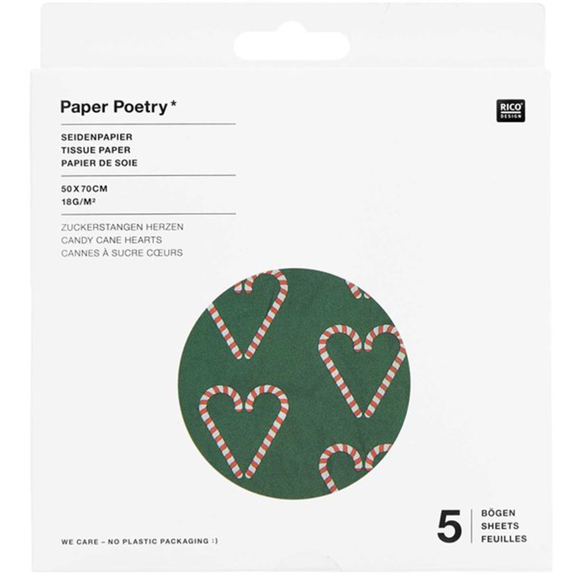 Seidenpapier Zuckerstangen Herzen, 5 Bögen Seidenpapier Zuckerstangen Herzen, 5 Bögen