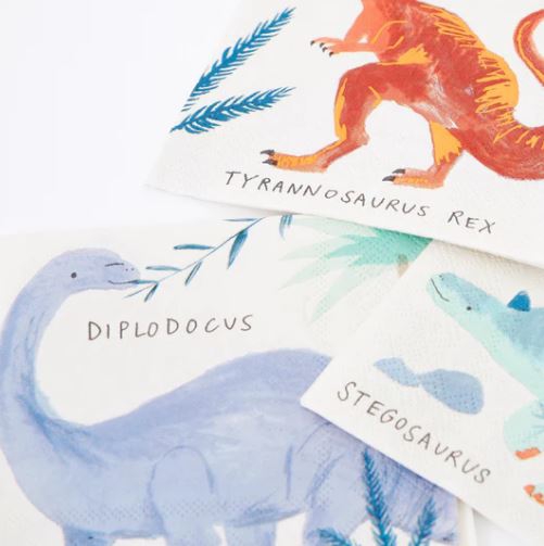 Meri Meri - 16 Cocktailservietten "Königreich der Dinosaurier" Meri Meri - 16 Cocktailservietten "Königreich der Dinosaurier"