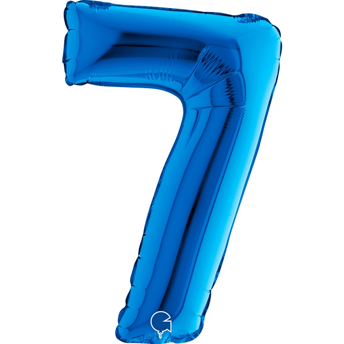 Folienballon Zahl "7" Blau, zur Luftbefüllung, 35 cm Folienballon Zahl "7" Blau, zur Luftbefüllung, 35 cm