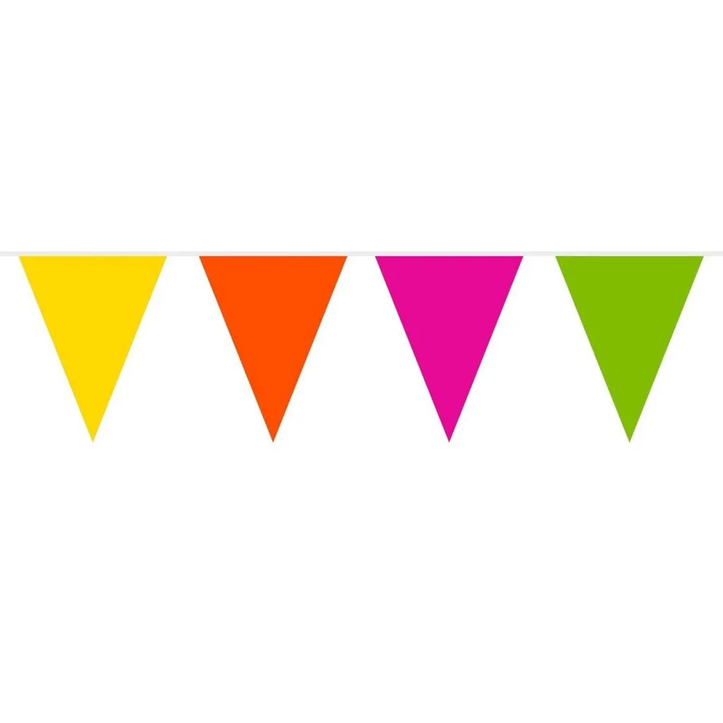 Wimpelgirlande aus Kunststoff, Bunt -schwer entflammbar- 10 m