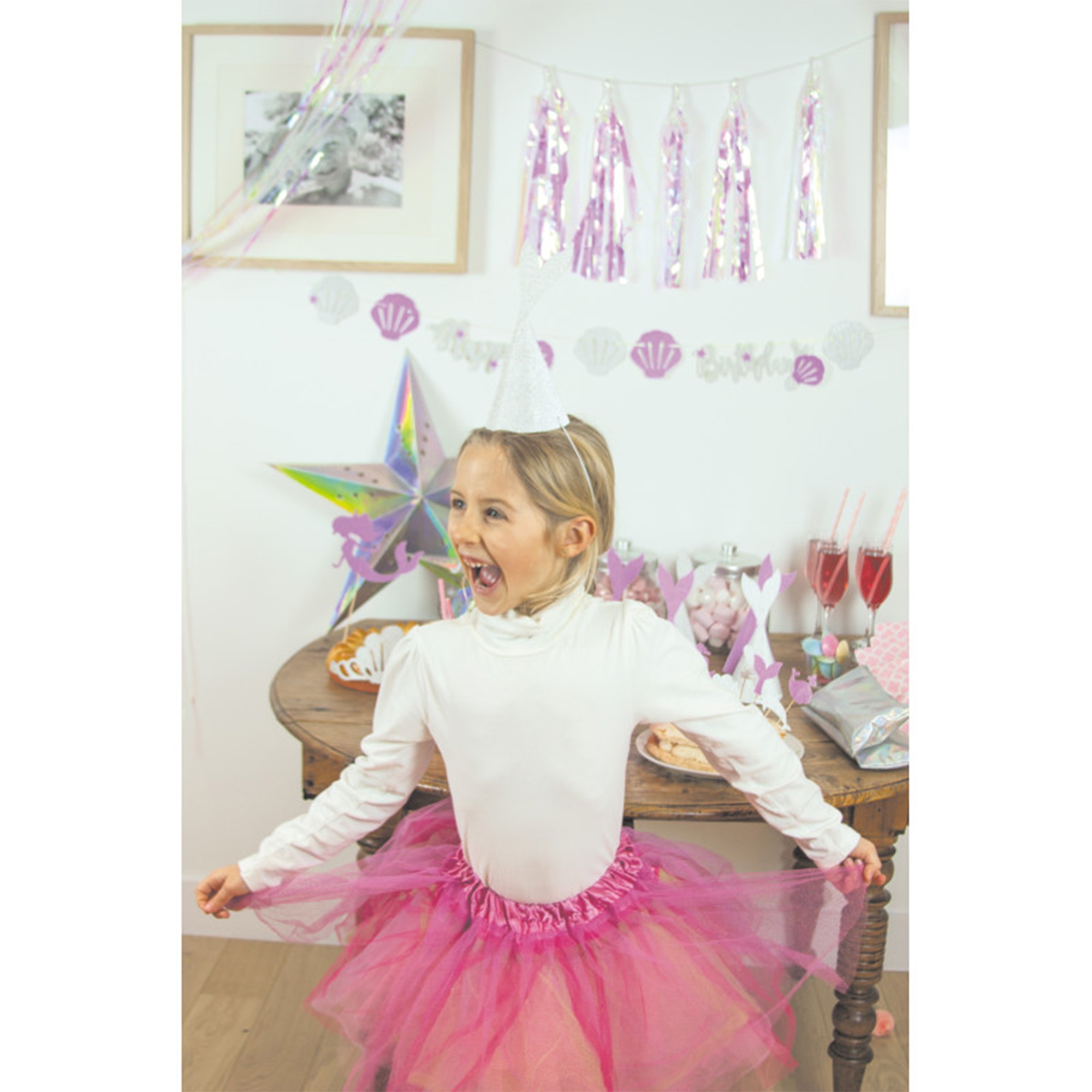 6 Glitzer Meerjungfrau-Flossen-Hütchen 6 Glitzer Meerjungfrau-Flossen-Hütchen