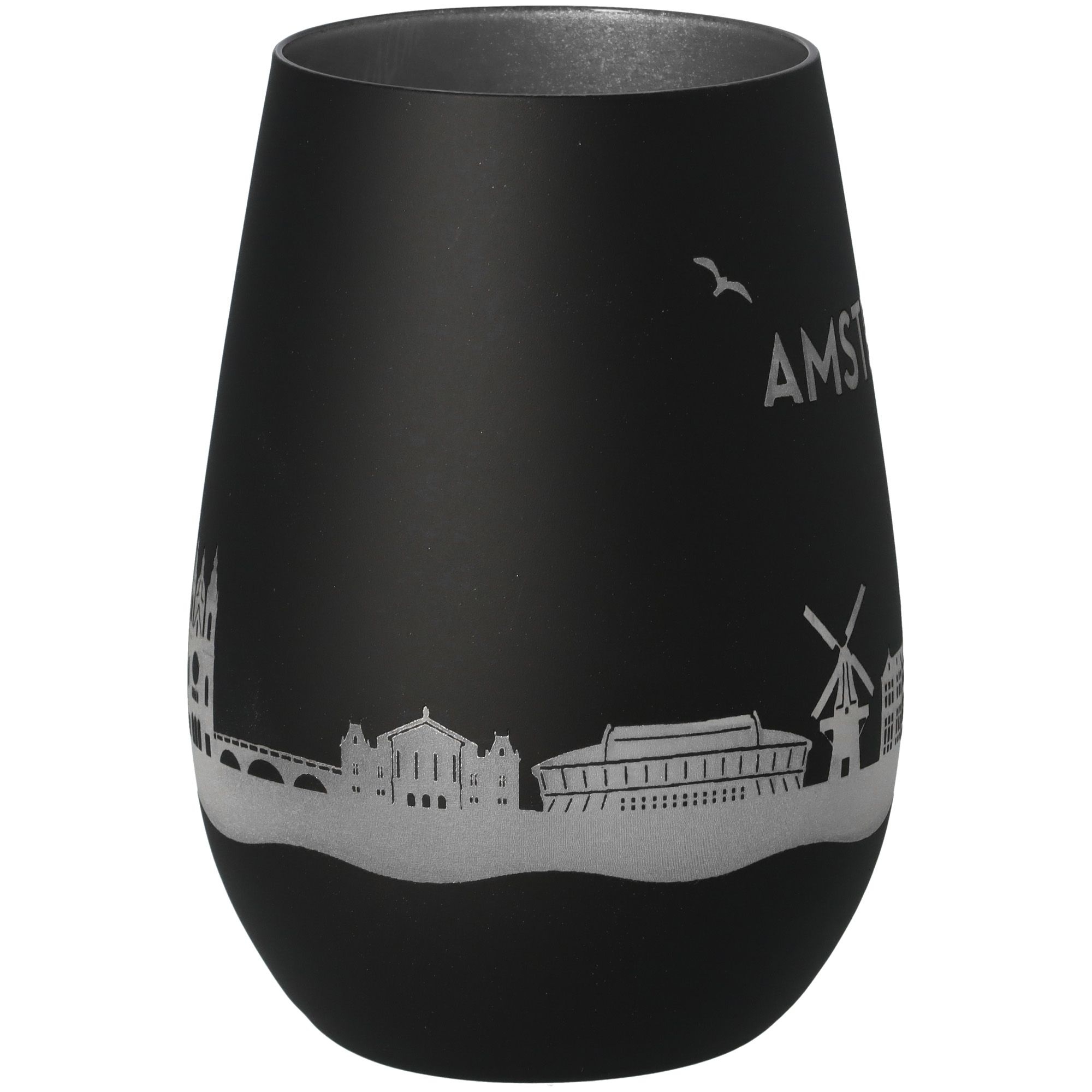 Windlicht Skyline Amsterdam Schwarz/Silber Krug, Töpferei, Vase