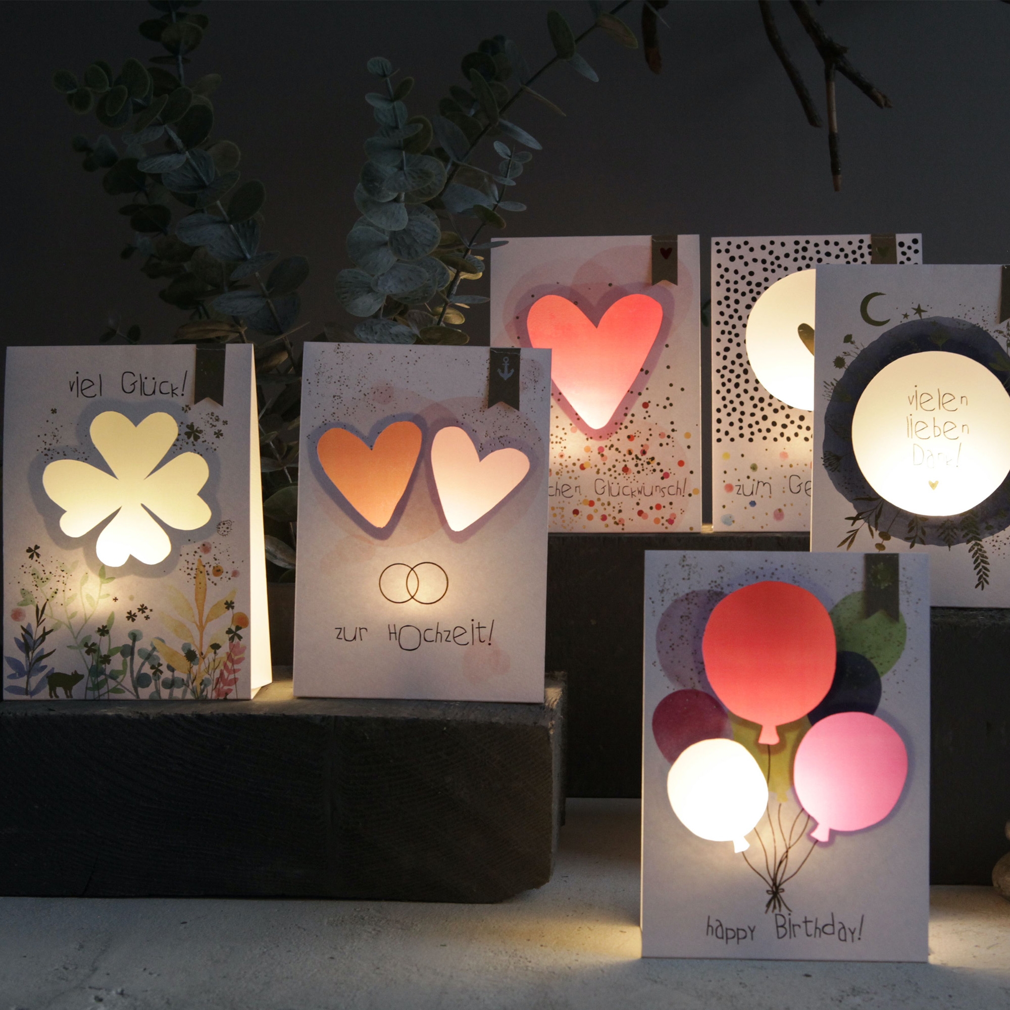 Lichtkarte "Happy Birthday" Lichtkarte "Happy Birthday"