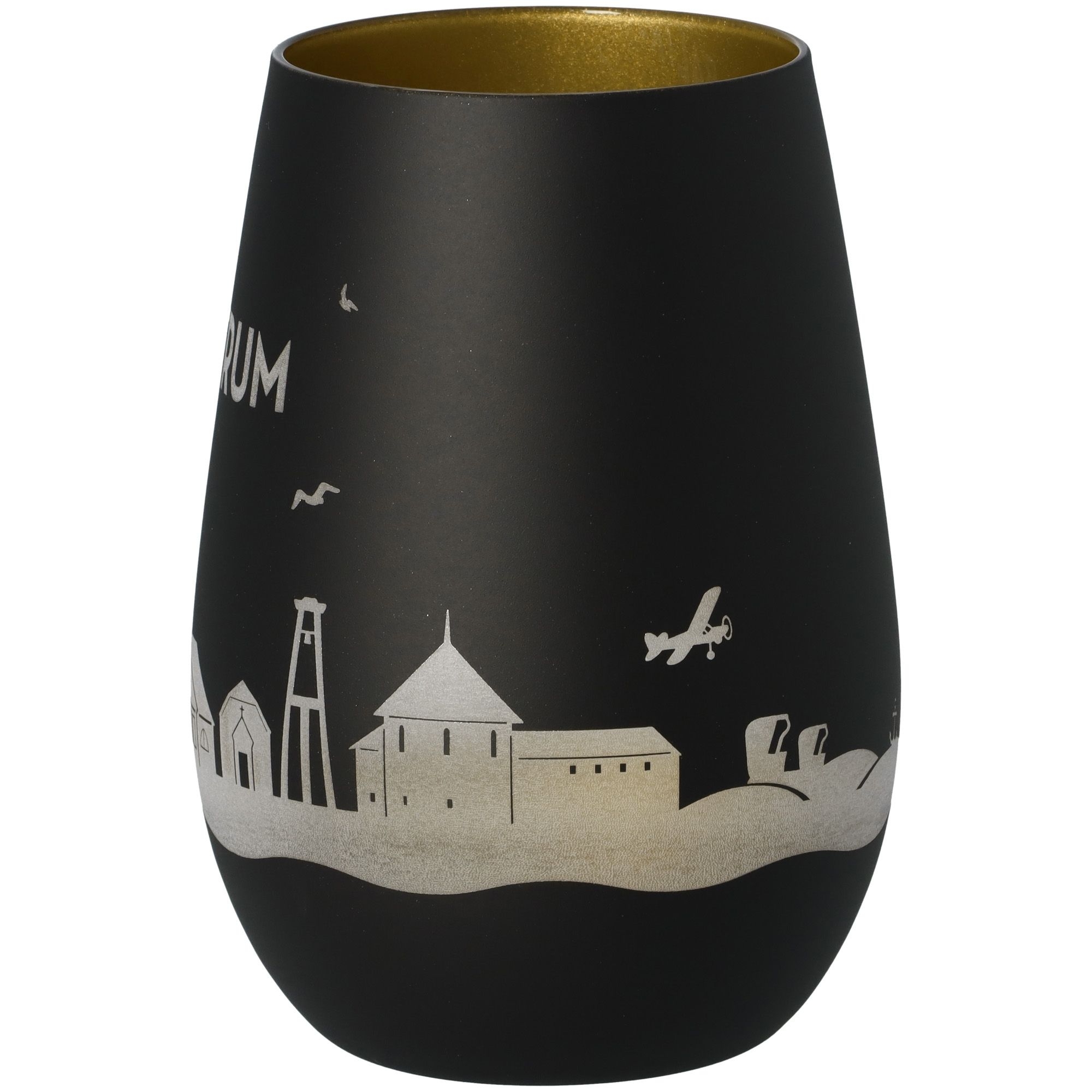 Windlicht Skyline Baltrum Schwarz/Gold