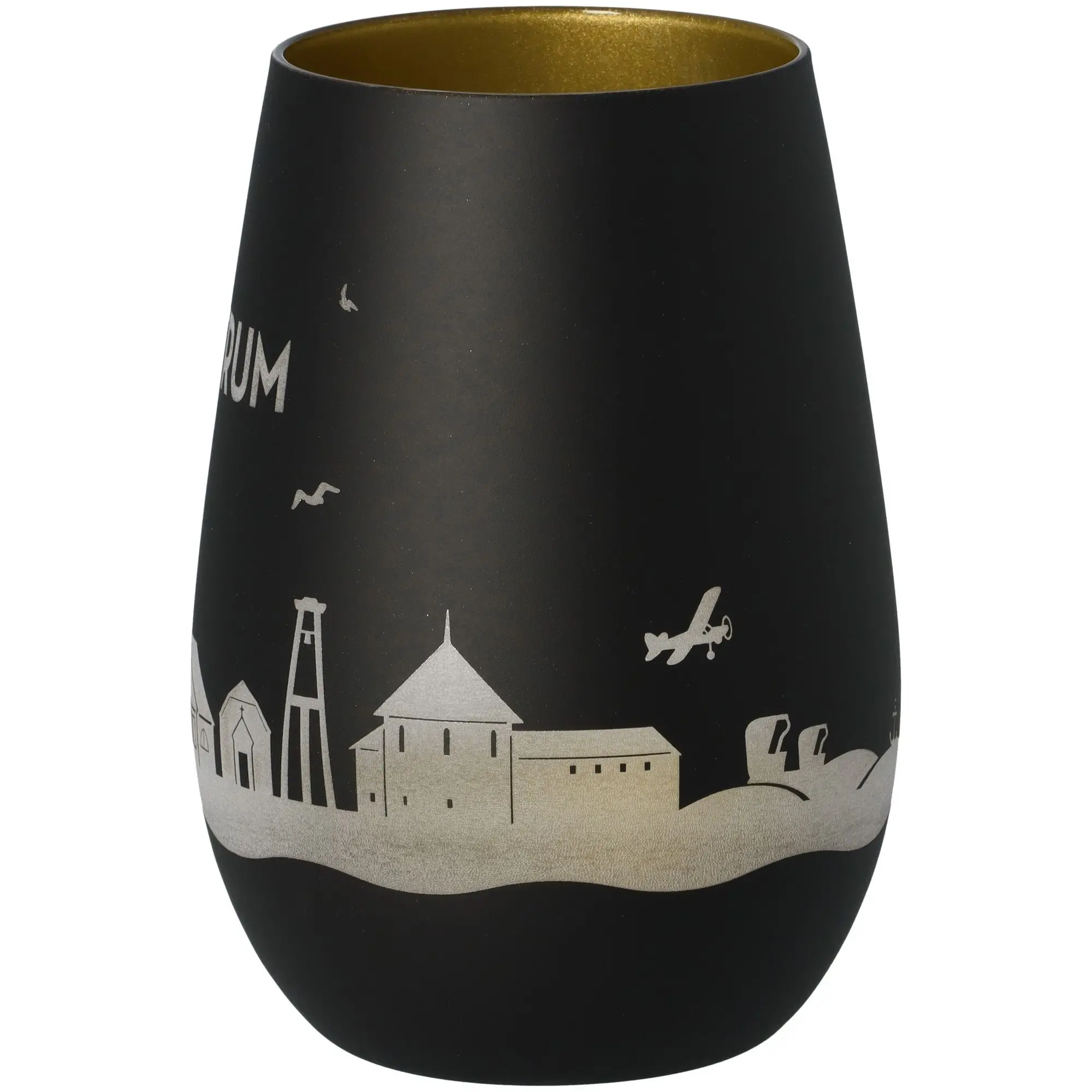 Windlicht Skyline Baltrum Schwarz/Gold