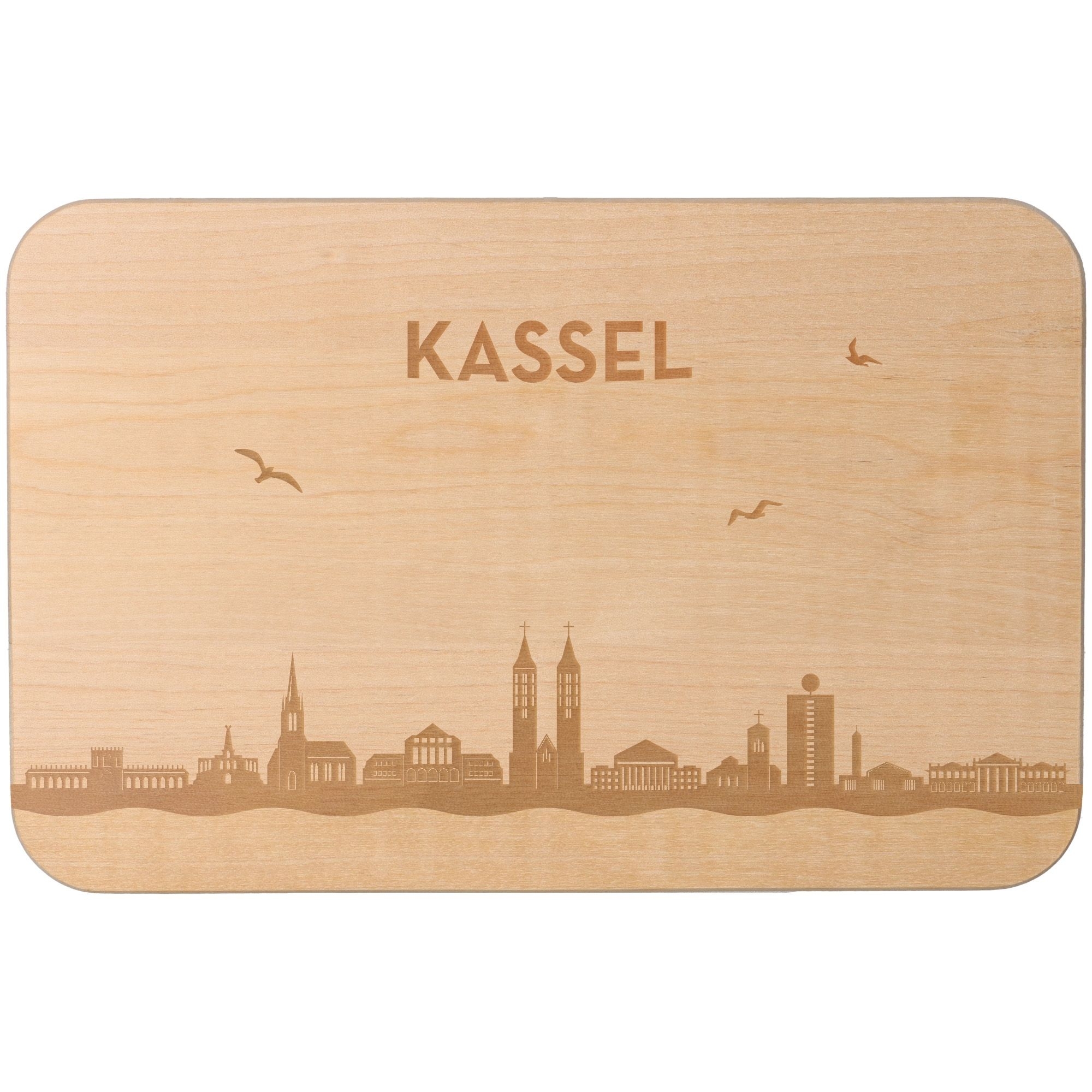 Frühstücksbrett Skyline Kassel 23cm x 15cm x 1cm