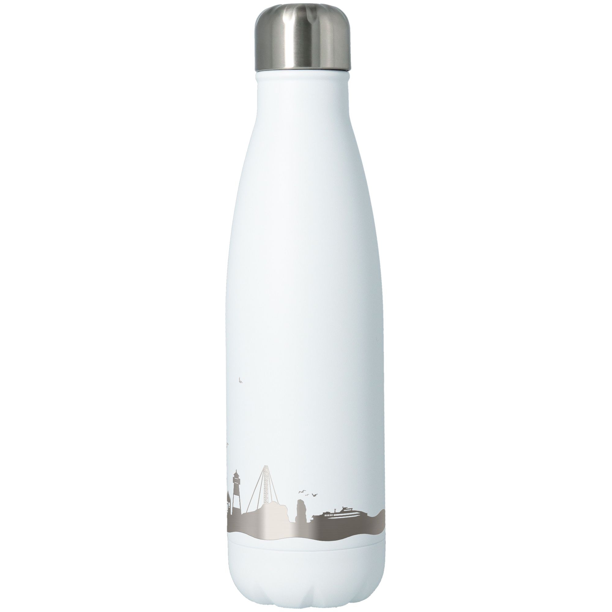 Trinkflasche Skyline Helgoland Weiß 500ml
