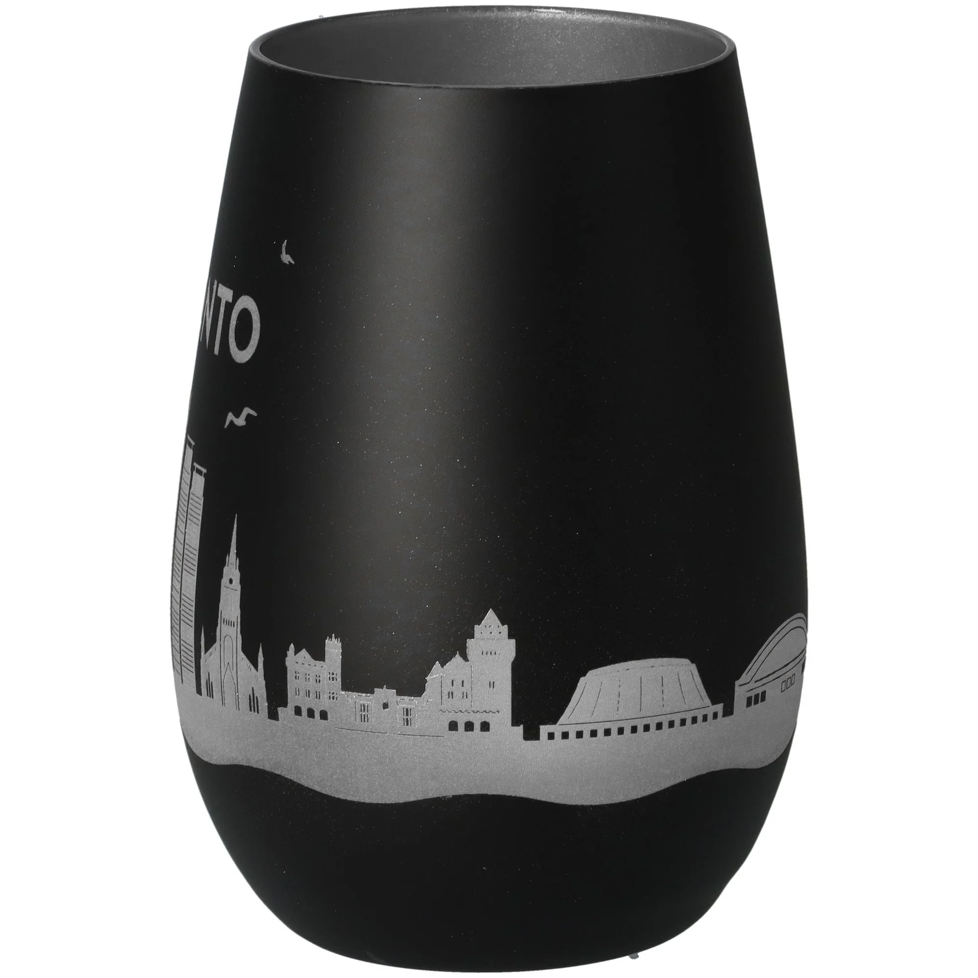 Schwarz, Becher, Glas, Stadt-Silhouette, Mistelto-?