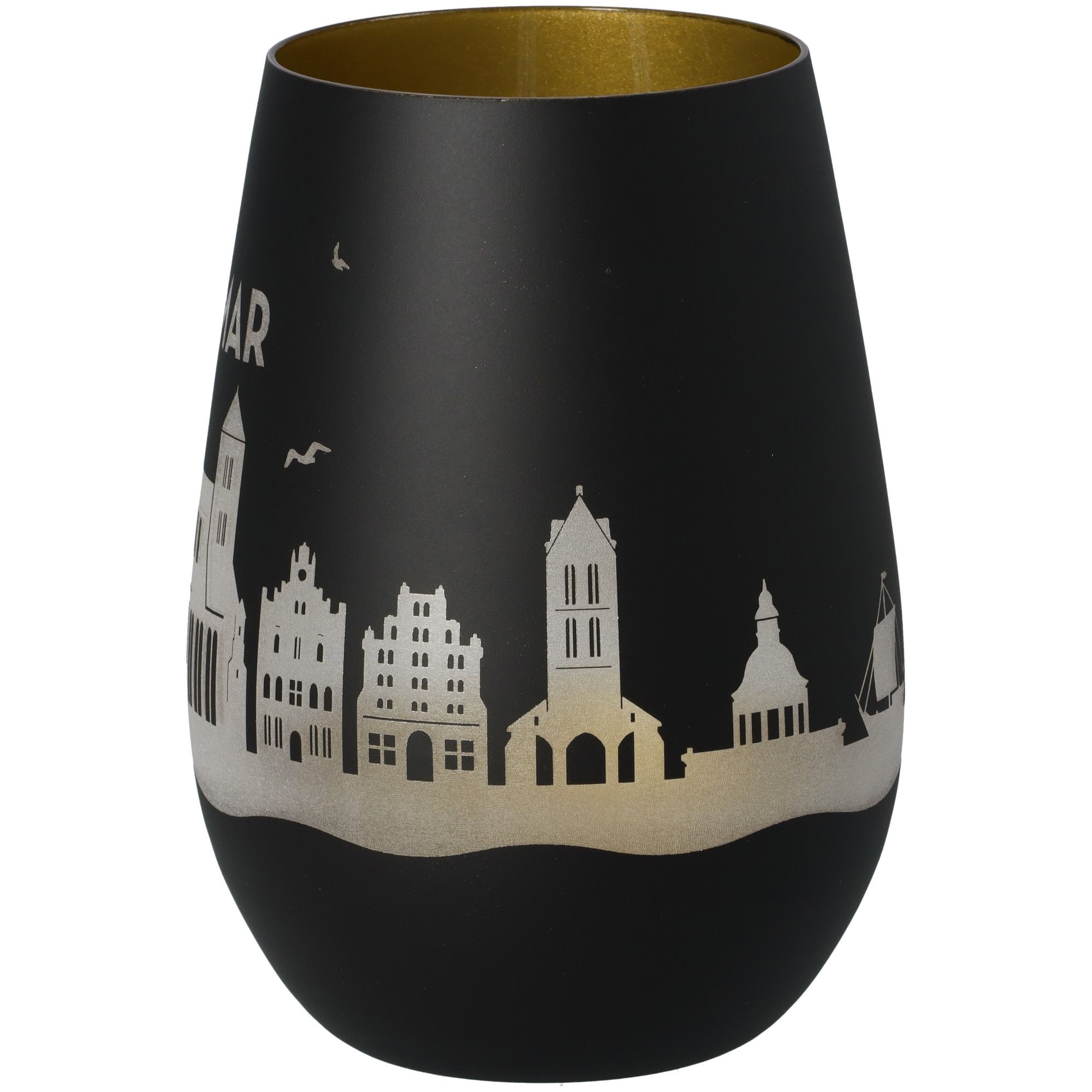 Windlicht Skyline Wismar Schwarz/Gold Windlicht Skyline Wismar Schwarz/Gold