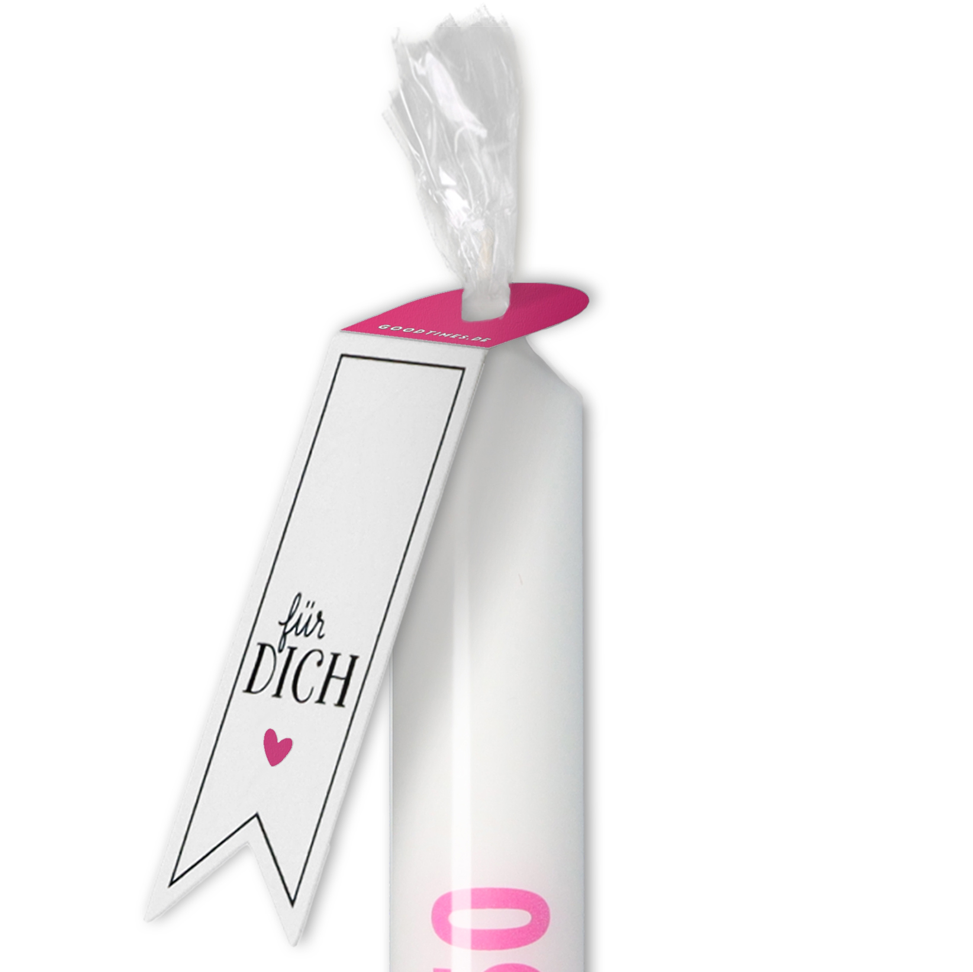 Stabkerze Weiß, Pink "Etwa 50" Stabkerze Weiß, Pink "Etwa 50"