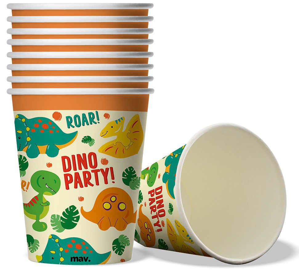 Pappbecher "Dino Party!", 8 Stück Pappbecher "Dino Party!", 8 Stück