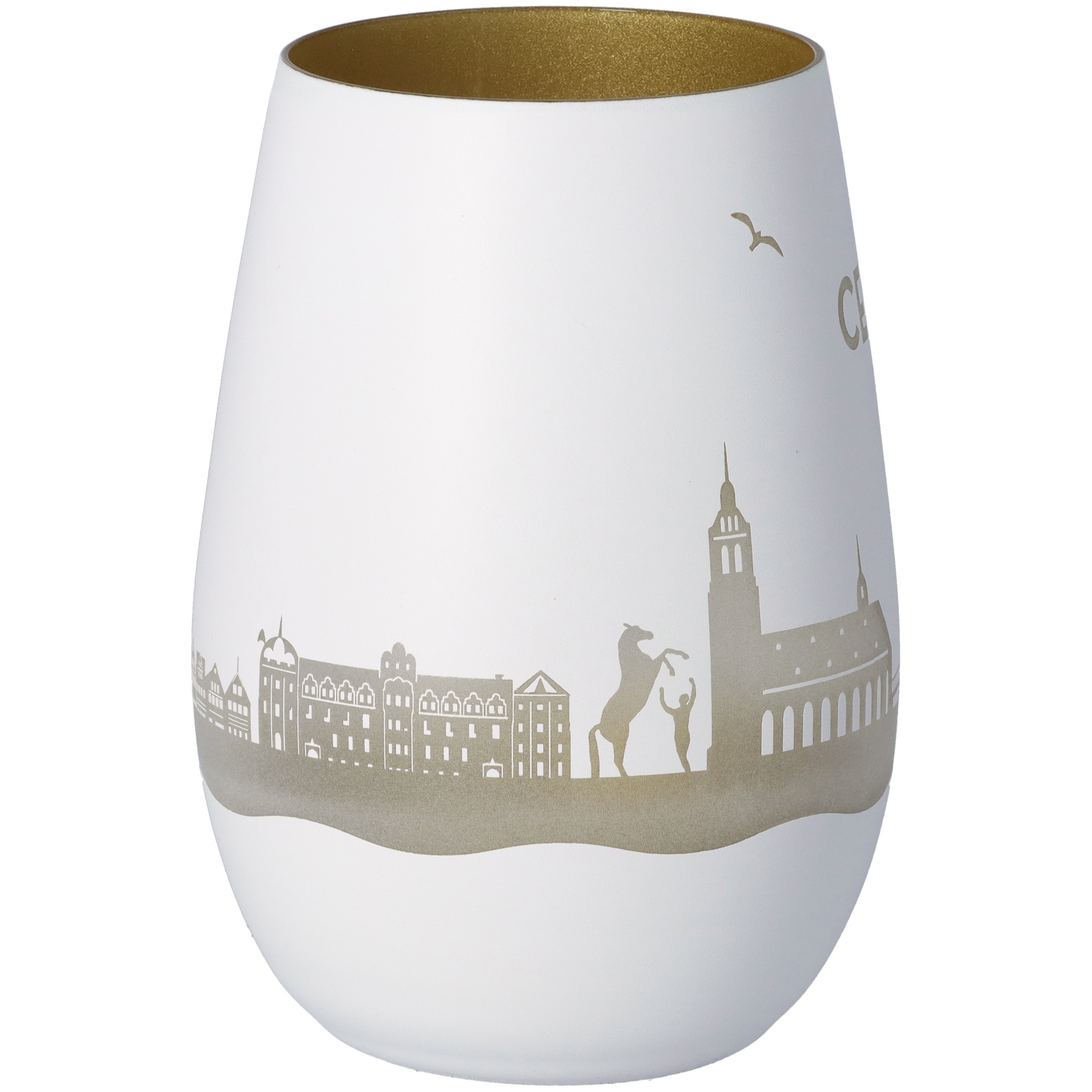 Windlicht Skyline Celle Weiß/Gold Windlicht Skyline Celle Weiß/Gold