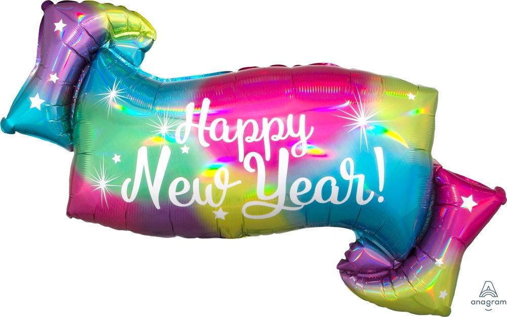 Folienballon Happy New Year holografisch 99cm Folienballon Happy New Year holografisch 99cm