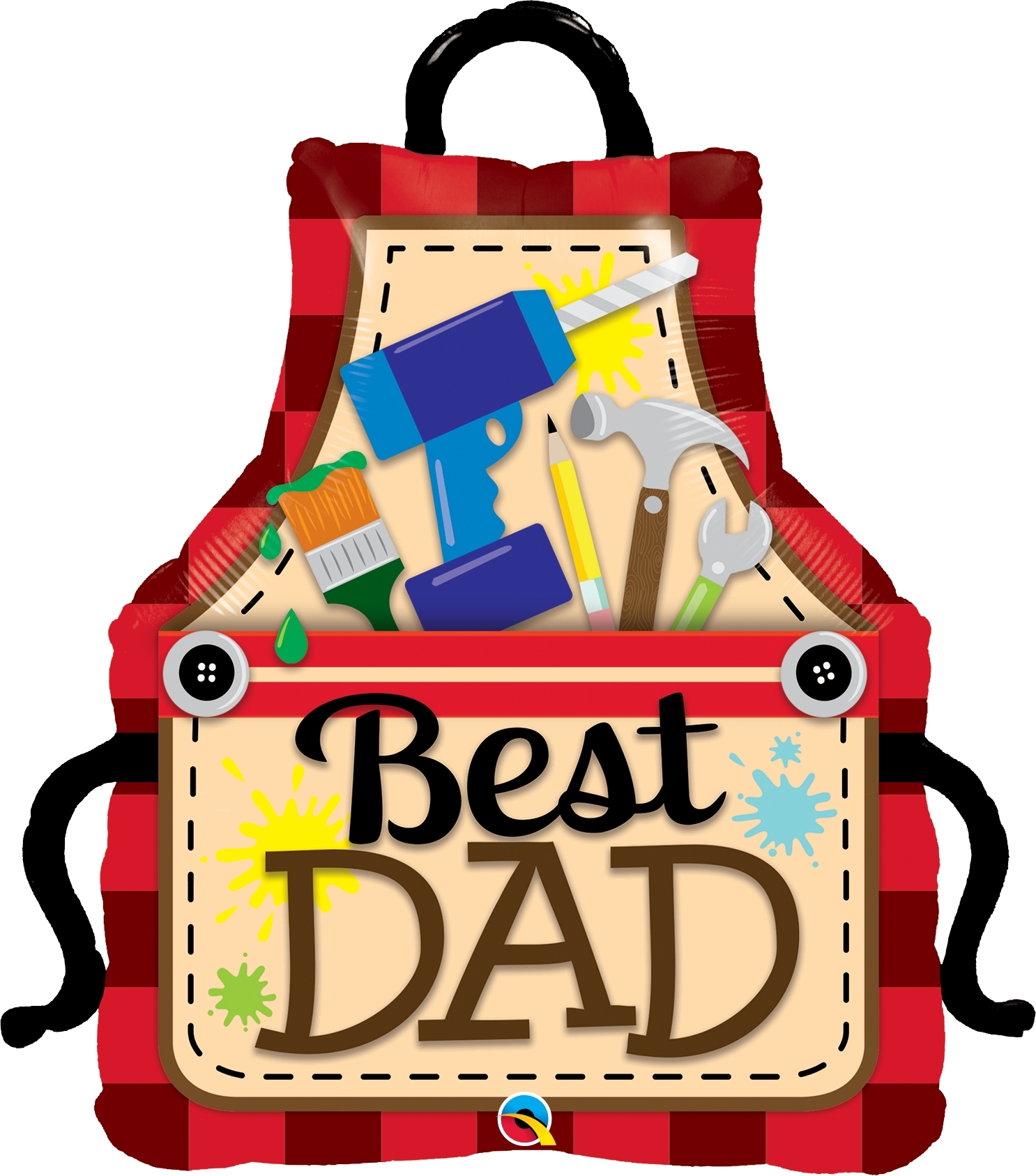 Folienballon Bester Papa Schürze zum Vatertag 64x71cm Folienballon Bester Papa Schürze zum Vatertag 64x71cm